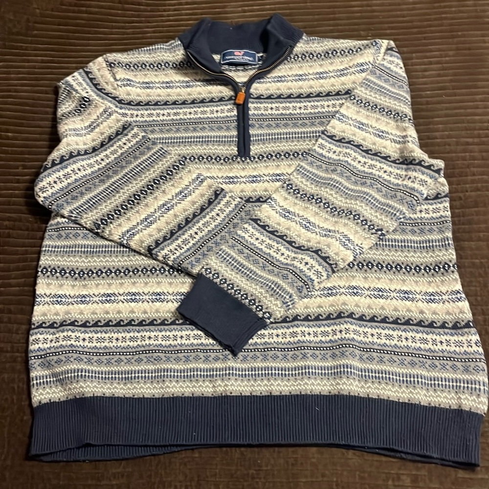 Men’s vineyard vines 3/4 zip sweater size large